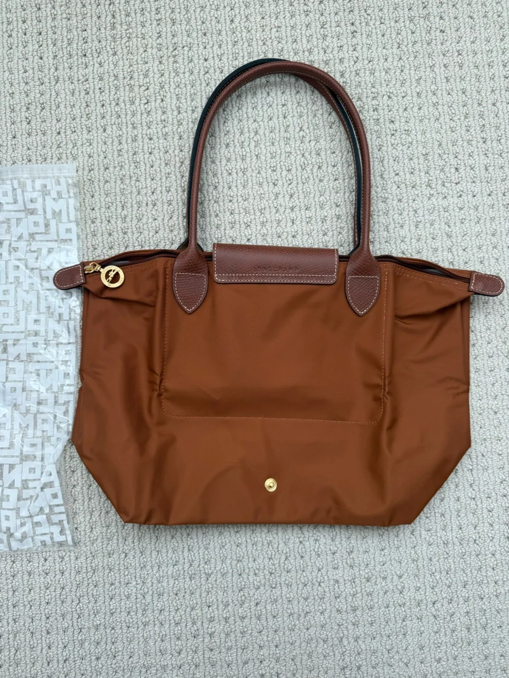 LE PLIAGE ORIGINAL M TOTE BAG Cognac - Recycled canvas NWT - Picture 6 of 11